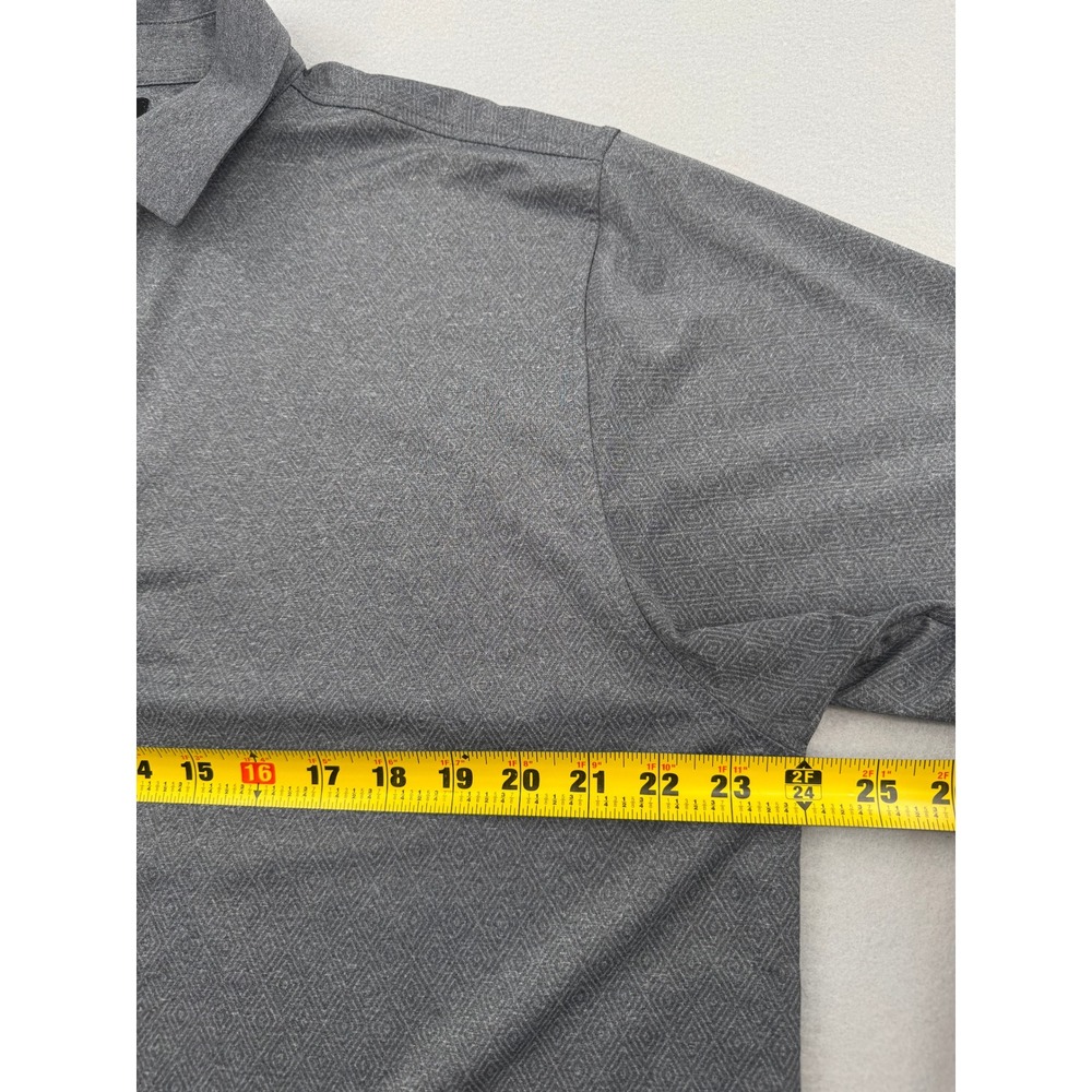 FootJoy Mens Large Gray Geometric Diamond Print Performance Golf Polo Shirt L - Picture 8 of 10